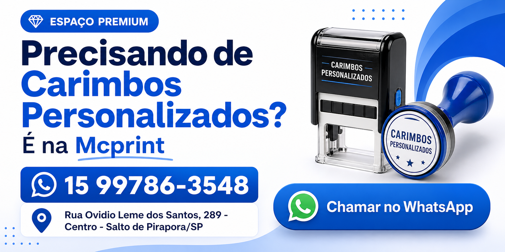 Banner premium Mcprint carimbos personalizados